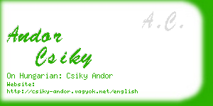 andor csiky business card